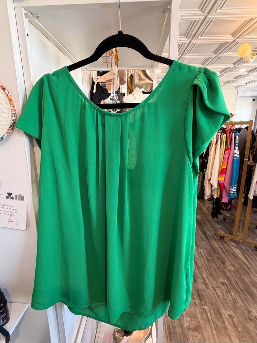 Papermoon Emerald Green Short-Sleeve Blouse